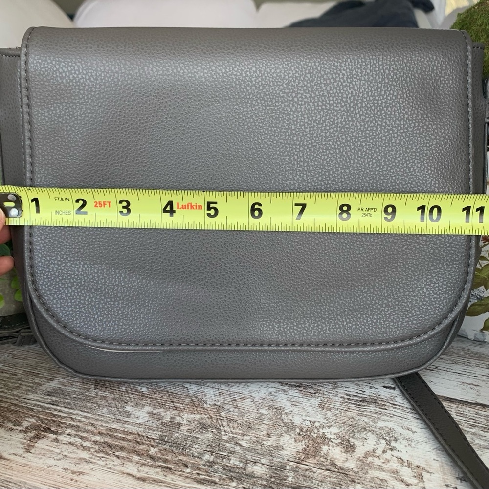 Crossbody‎ Women’s Shoulder Purse Grey Faux Leather - Picture 5 of 15